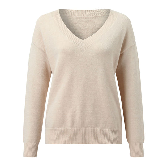 Damen eleganter V-Ausschnitt Pullover Heidi-Mode