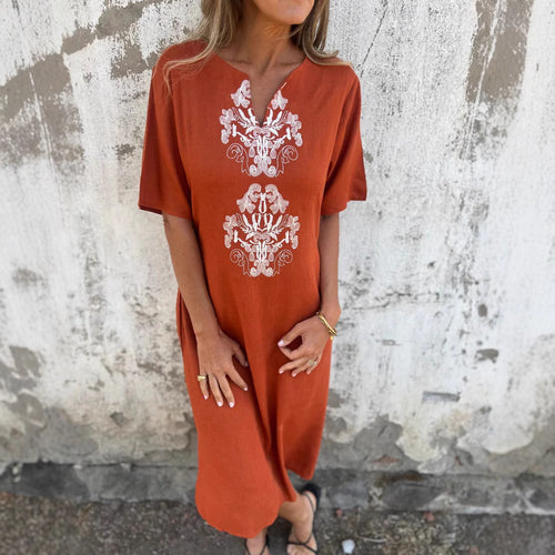 Damen Sommerliches Kleid mit aufwendiger Stickerei Heidi-Mode