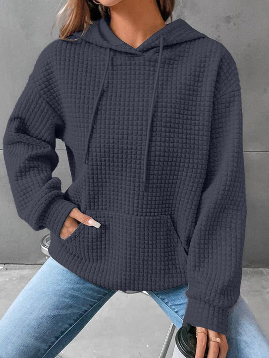 Damen Kapuzensweatshirt mit strukturiertem Design Heidi-Mode