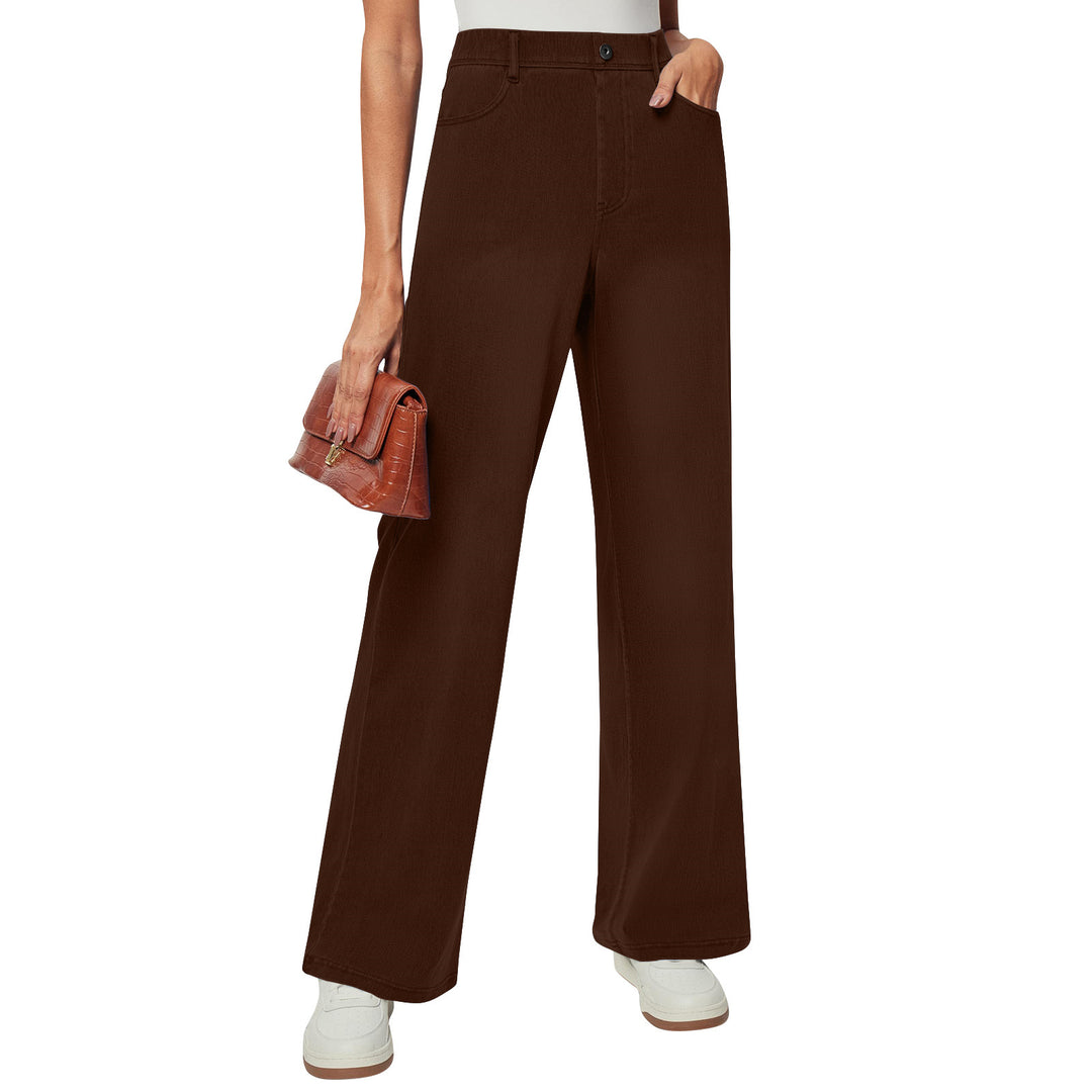 Damen weite Jeanshose mit hohen Bündchen und komfortablem Schnitt Heidi-Mode