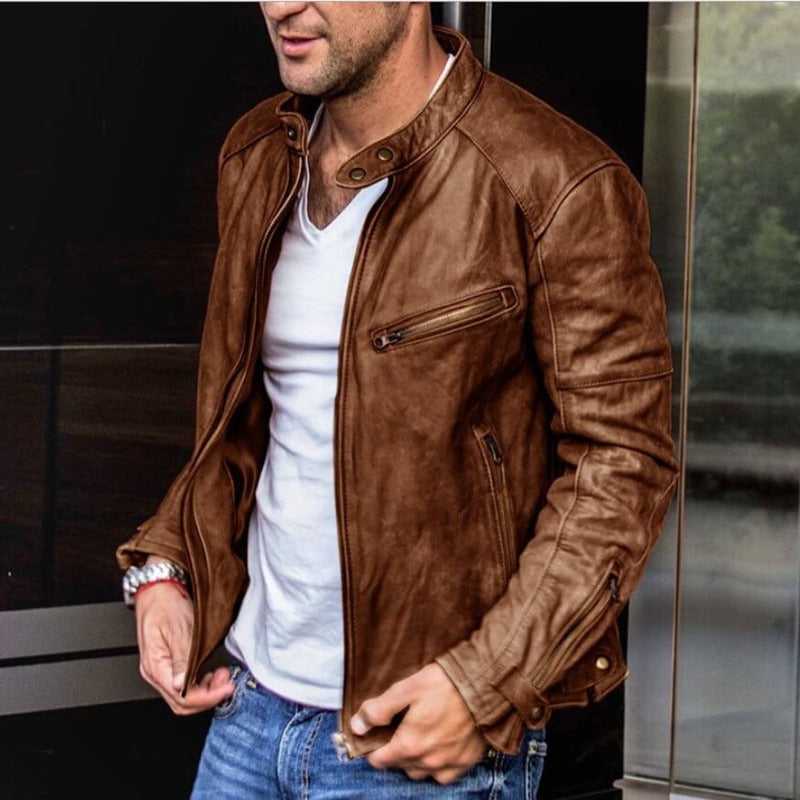 Heidi-Mode | Wetterfeste, Vielseitige Lederjacke für Männer