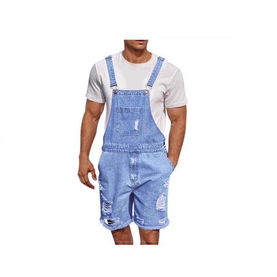 Herren Lässige Denim-Latzhose im distressed Look Heidi-Mode