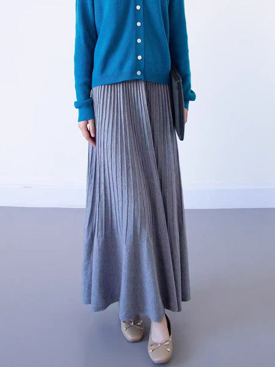 Damen eleganter Faltenrock mit hohem Bund Heidi-Mode