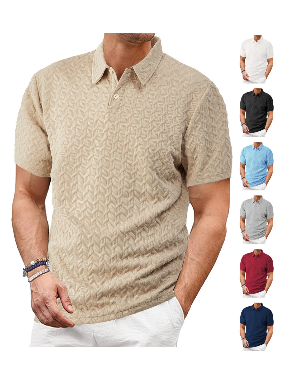 Herren Poloshirt aus atmungsaktiver Baumwolle Heidi-Mode