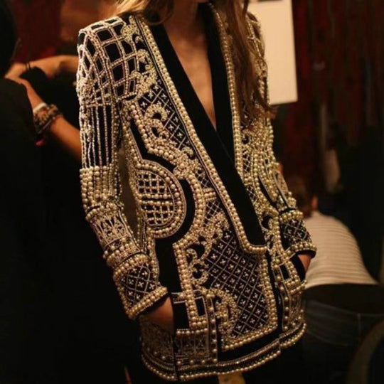 Damen Glamouröse Kristalljacke Heidi-Mode