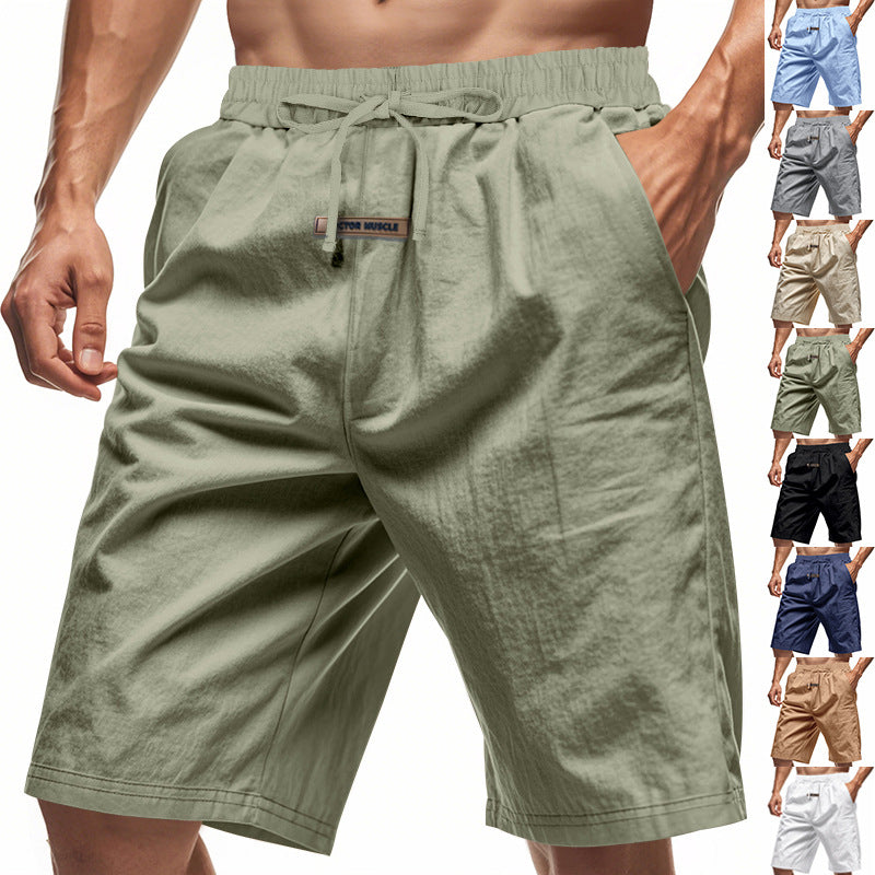 Herren lässige Strandshorts mit elastischem Bund und verstellbarem Kordelzug Heidi-Mode
