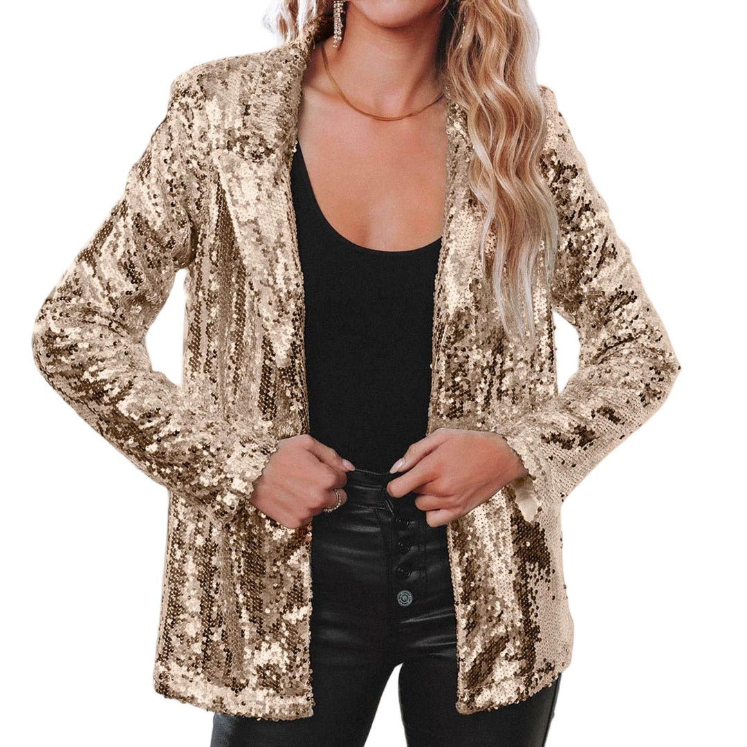 Damen Glitzerblazer mit schimmernden Pailletten und elegantem Schnitt Heidi-Mode