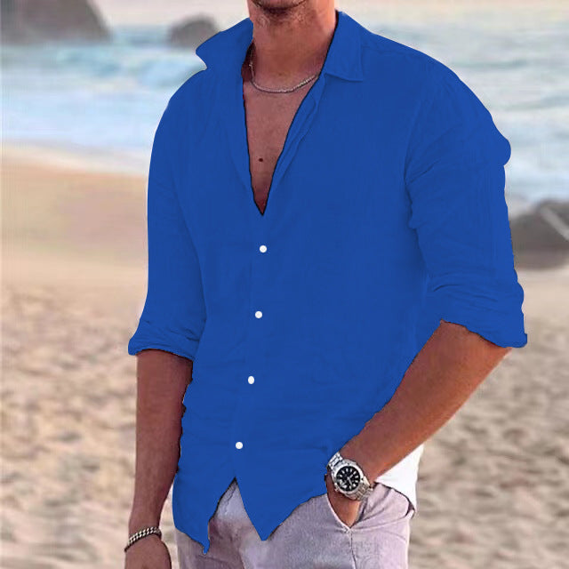 Herren Sommerliche Leinenhemd Heidi-Mode