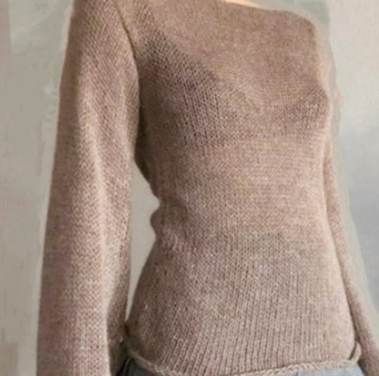 Damen Eleganter Feinstrickpullover mit lässigem Schnitt und Rundhalsausschnitt Heidi-Mode