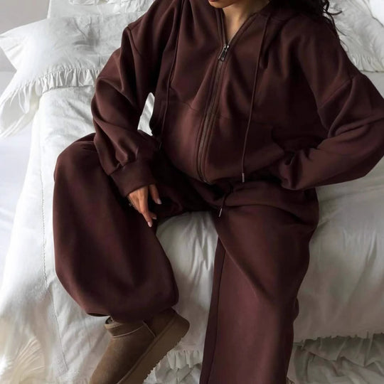 Damen Freizeitanzug mit lässigem Schnitt und hohem Bund Heidi-Mode