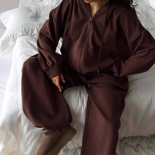 Damen Freizeitanzug mit lässigem Schnitt und hohem Bund Heidi-Mode