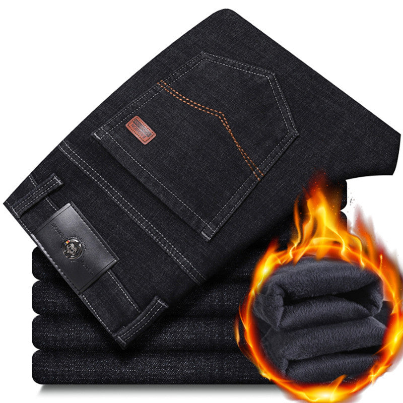 Herren warme gefütterte Jeanshose mit klassischem Schnitt Heidi-Mode