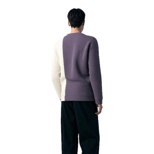 Herren Pullover mit kreativem Strukturdesign und Kontraststreifen Heidi-Mode