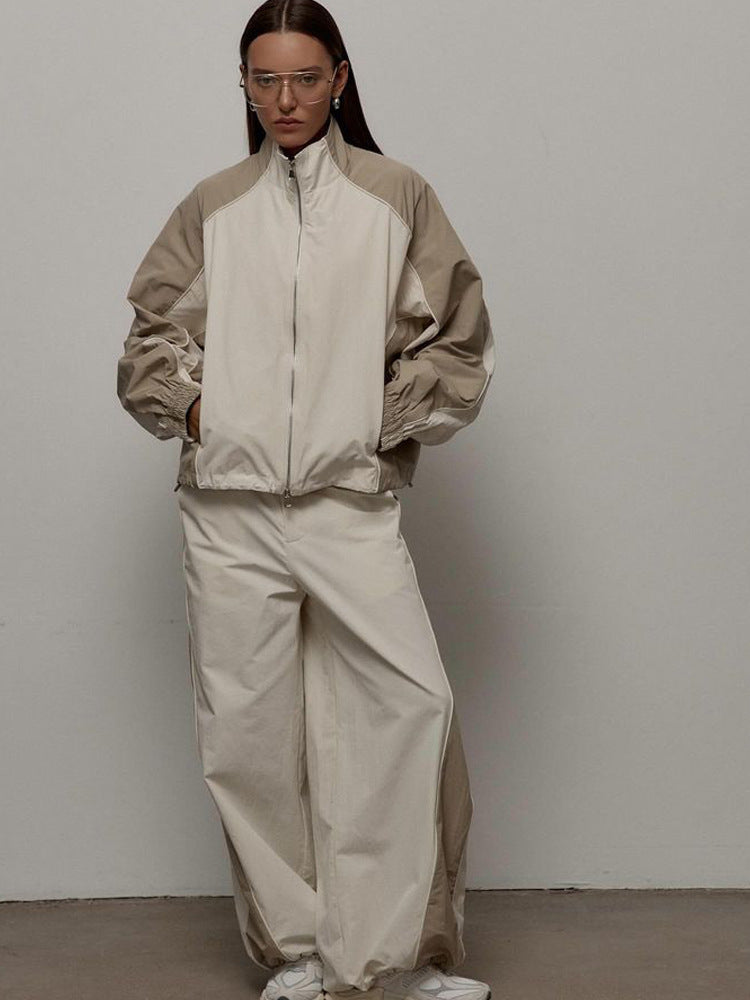 Damen sportliche Kapuzenjacke mit hohem Kragen und asymmetrischem Design Heidi-Mode