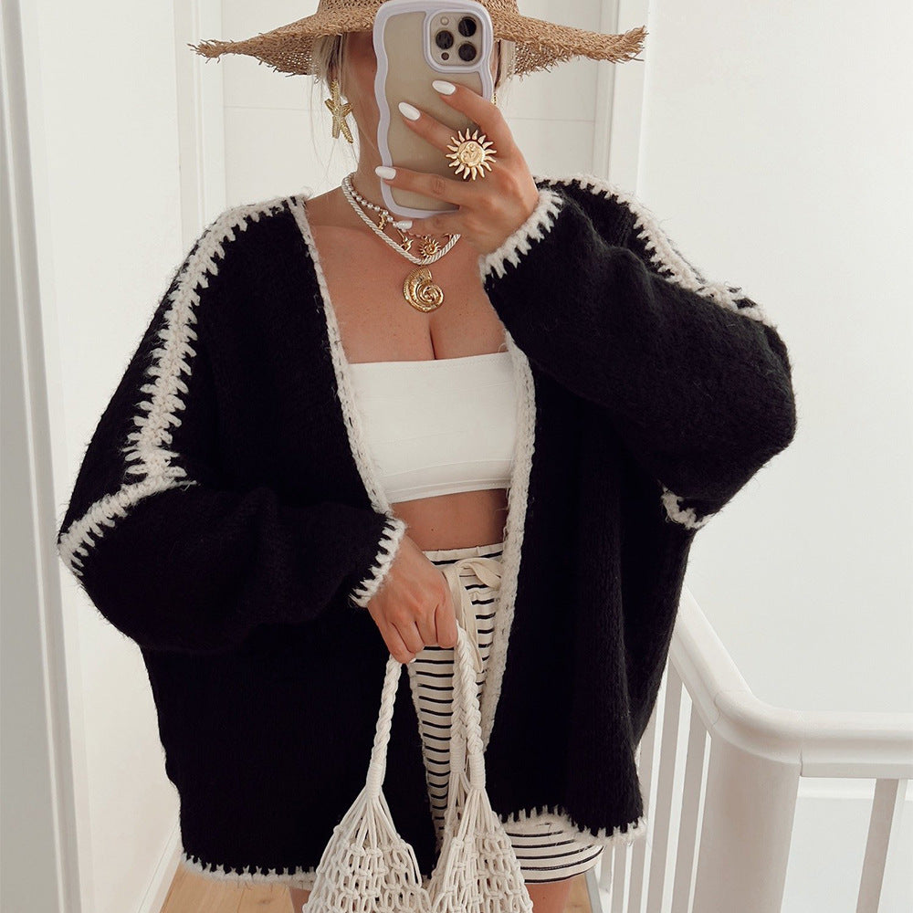 Damen gemütliche Strickjacke mit weichem Garn und offener Schnittführung Heidi-Mode