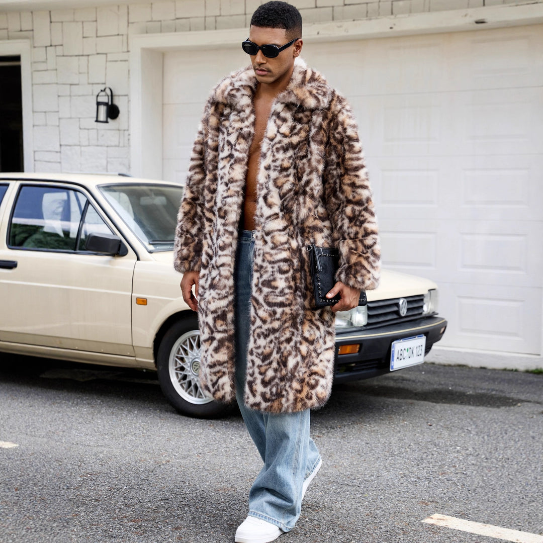 Herren Modischer Kunstfellmantel mit aufregendem Tierdesign Heidi-Mode