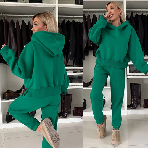 Damen Lässiges Sweatoutfit mit oversized Hoodie und bequemen Jogginghose Heidi-Mode