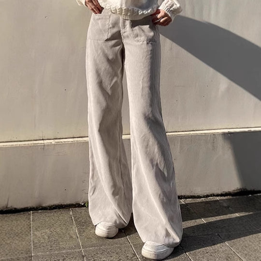 Damen Bequeme und stilvolle Cordhose mit weitem Bein Heidi-Mode