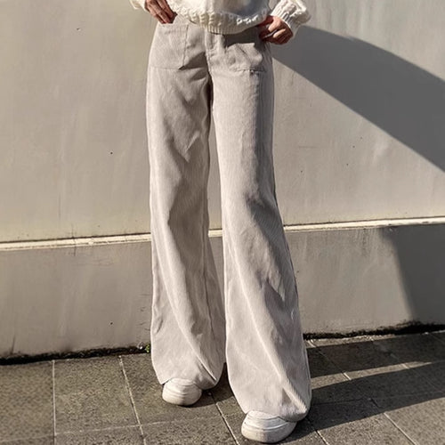 Damen Bequeme und stilvolle Cordhose mit weitem Bein Heidi-Mode