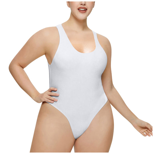 Damen Hochgeschnittenes Rib-Badeanzug Heidi-Mode