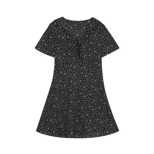 Damen Blusenkleid mit floralem Muster und V-Ausschnitt Heidi-Mode