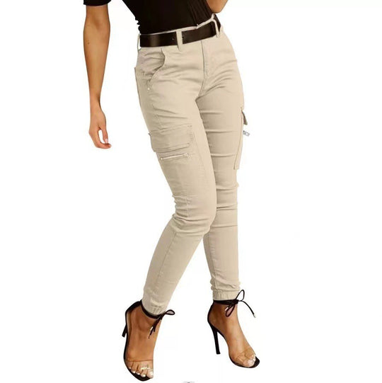 Damen Cargo-Hose mit figurbetontem Schnitt und vielen praktischen Taschen Heidi-Mode