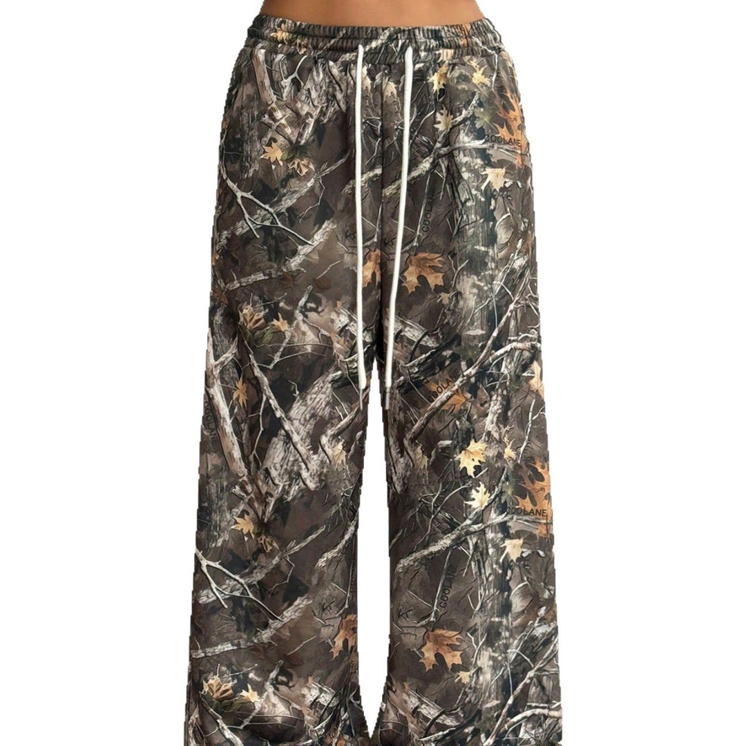 Damen Cargohosen mit hohem Bund und Allover-Muster Heidi-Mode