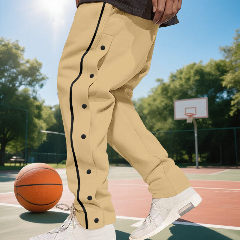 Herren Sportliche Jogginghose mit seitlichen Druckknöpfen und elastischem Bund Heidi-Mode