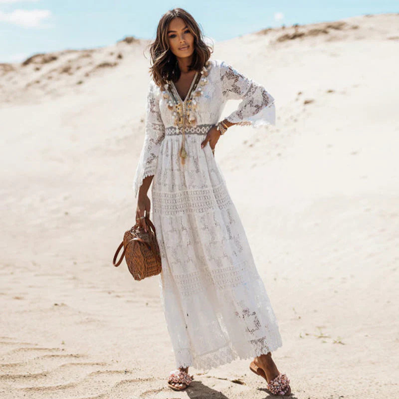 Boho Kleid mit langen Ärmeln