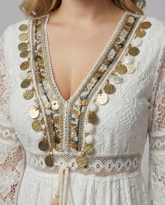 Boho jurk met lange mouwen