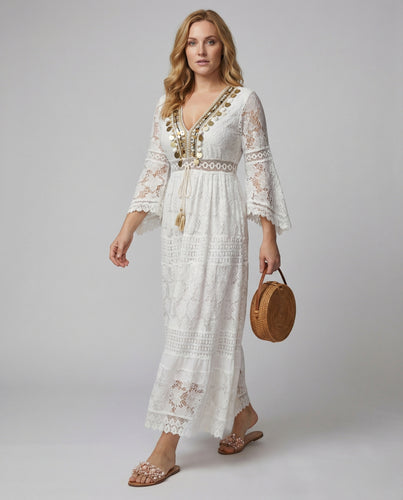 Boho jurk met lange mouwen