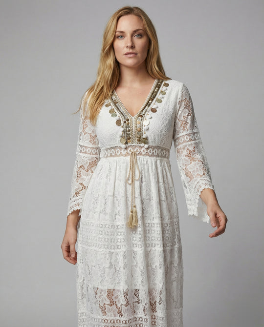Boho jurk met lange mouwen