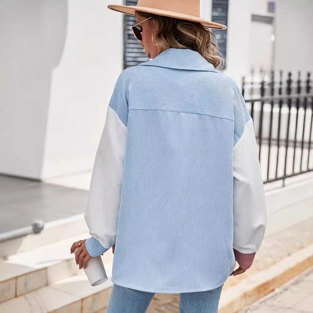 Damen Cordjacke mit Farbblockdesign Heidi-Mode