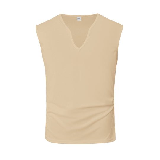Herren ärmelloses V-Ausschnitt-Tanktop aus atmungsaktivem Stretchmaterial Heidi-Mode
