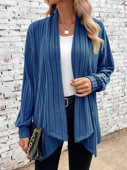 Damen angesagte Strickjacke mit strukturiertem Design und offenem Schnitt Heidi-Mode