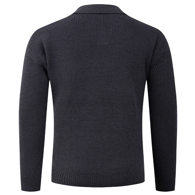 Herren lässiger Pullover mit modernem Kragen Heidi-Mode