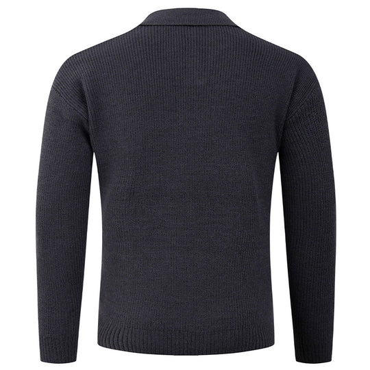 Herren lässiger Pullover mit modernem Kragen Heidi-Mode