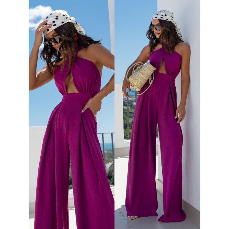 Damen Halter Neck Cutout Jumpsuit Heidi-Mode
