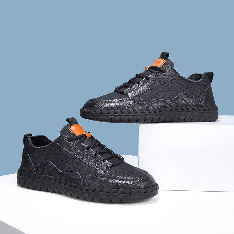 Herren Atmungsaktive Leder Sneaker Heidi-Mode