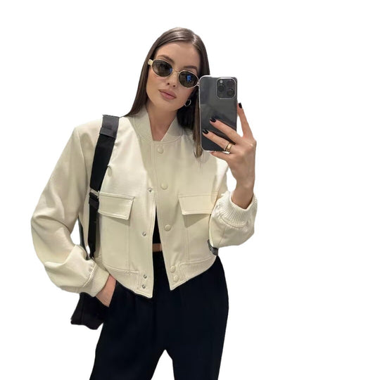 Damen modische Utility-Jacke mit praktischen Taschen und edlem Schnitt Heidi-Mode