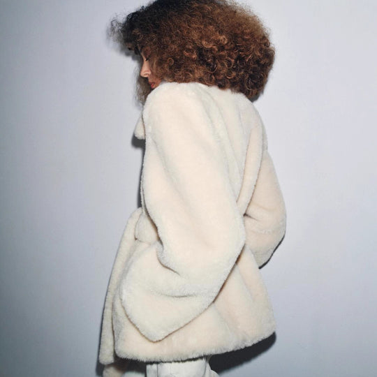 Damen Plüsch-Fellmantel Heidi-Mode