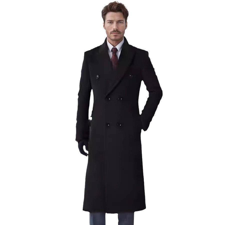 Herren doppelreiher Übermantel mit elegantem Schnitt und praktischen Taschen Heidi-Mode