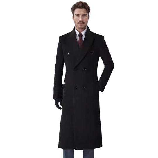 Herren doppelreiher Übermantel mit elegantem Schnitt und praktischen Taschen Heidi-Mode