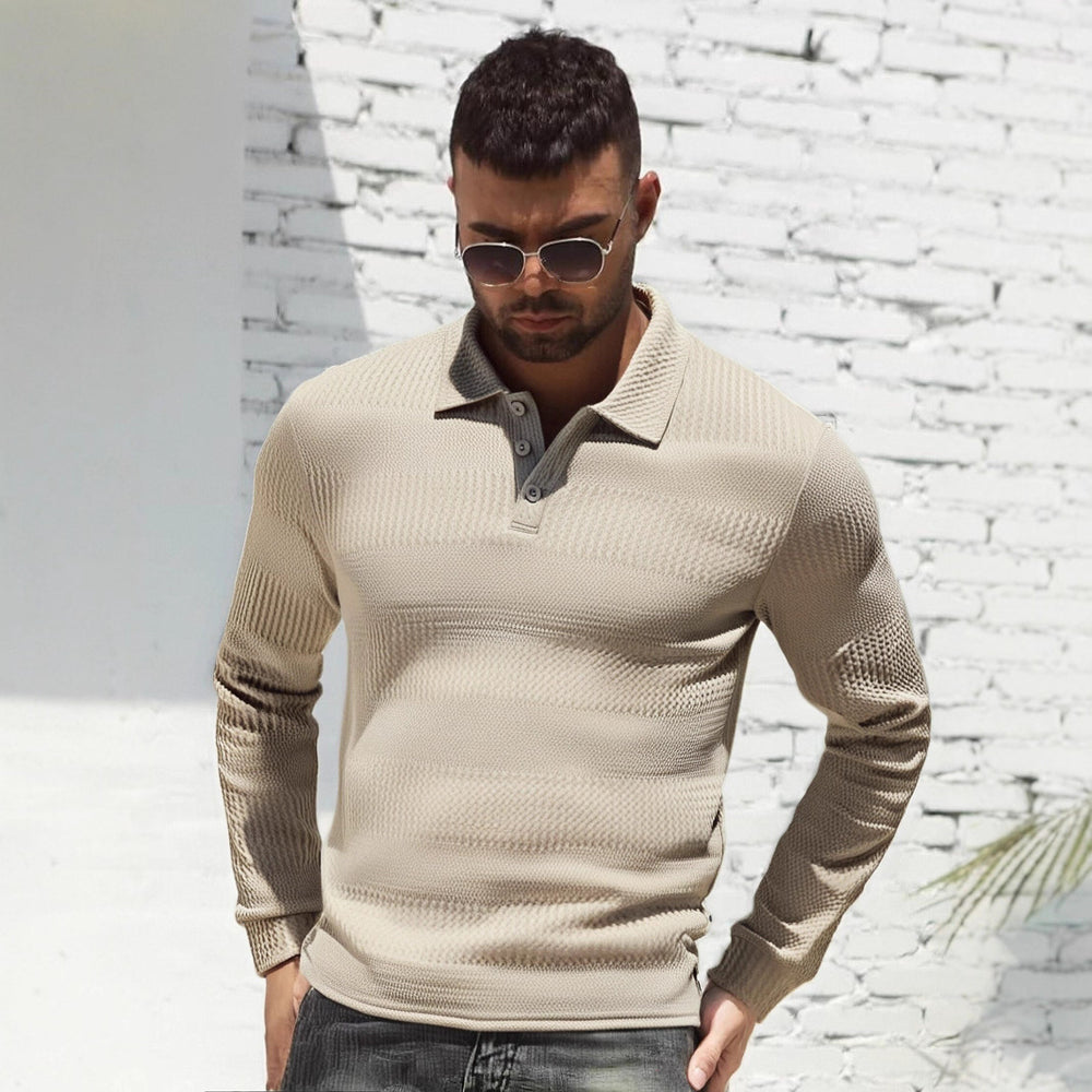 Herren Langarm Poloshirt Heidi-Mode