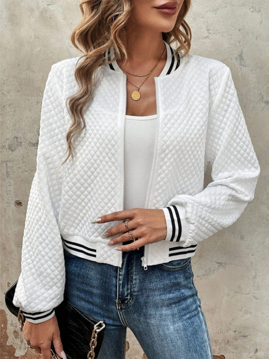 Damen leichte Steppjacke mit Sportstreifen Heidi-Mode