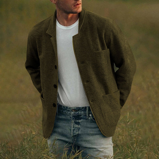 Herren lässige Wolljacke mit modernem Schnitt und praktischen Taschen Heidi-Mode