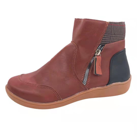 Damen Komfortable Stiefeletten mit modischem Reißverschluss und ergonomischer Sohle Heidi-Mode