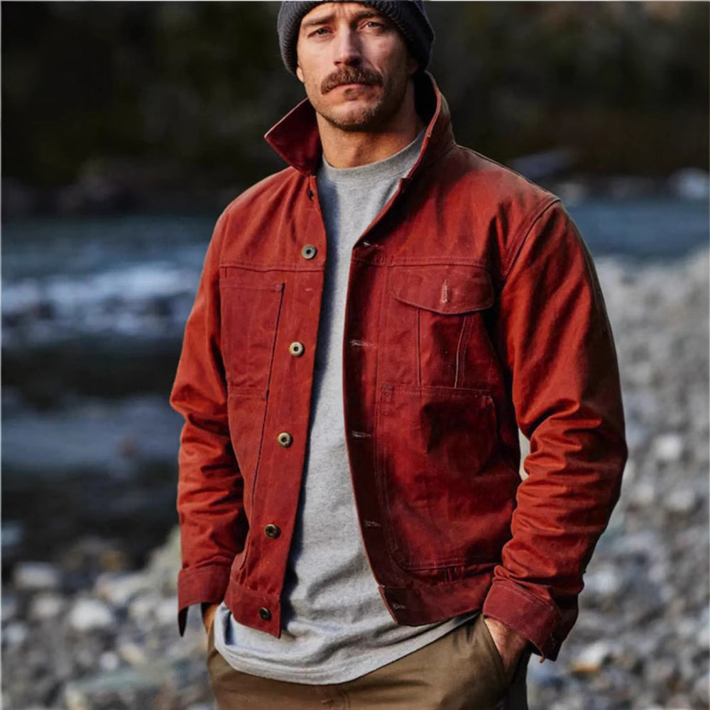 Herren leichte Utility-Jacke mit praktischen Taschen und stylischem Stehkragen Heidi-Mode