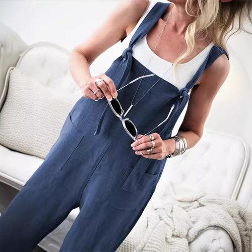 Damen Jumpsuit mit praktischen Taschen und verstellbaren Trägern Heidi-Mode