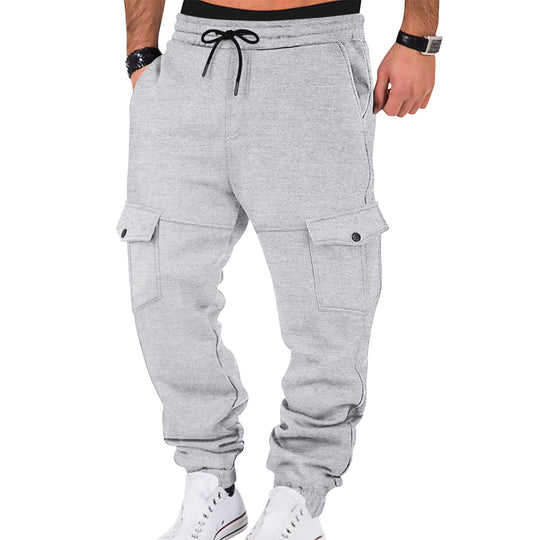Herren Cargo-Jogginghose mit seitlichen Taschen und elastischem Bund Heidi-Mode